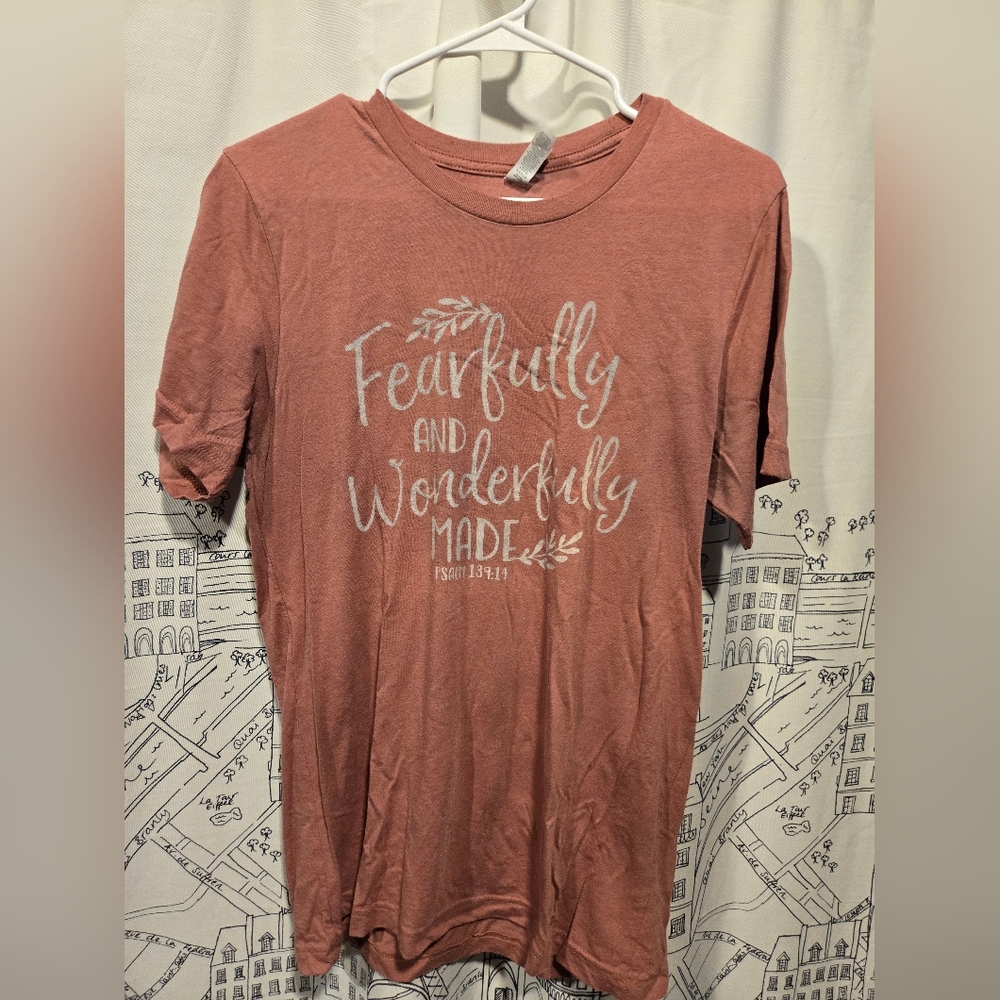 EUC Women's Lightheart Fall Christian Bible Verse Graphic Tee Psalm 149:14 Sz M